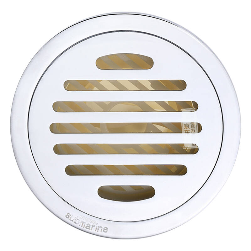 潜水艇submarine ty50-12 全铜防臭圆形地漏 12厘米镀铬镜面 干湿通用