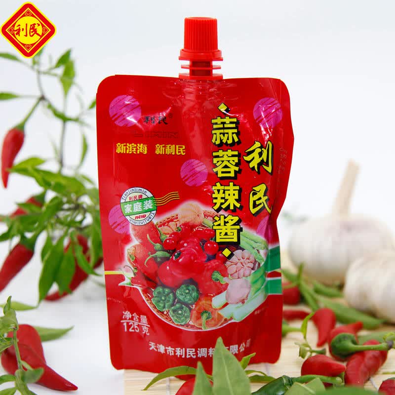 利民蒜蓉辣酱125g*2袋 蒜茸辣椒酱 烧烤调味酱 拌饭烤肉酱