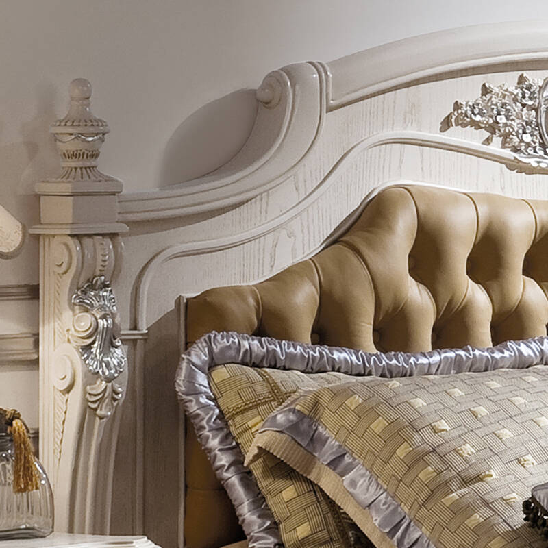 8米大床 头层真皮田园床 深棕色(非送货安装地区物流点自提) 2020mm*