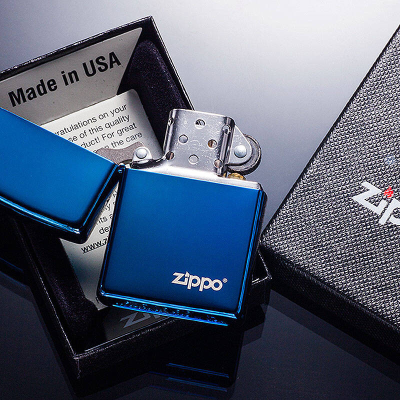 之宝zippo打火机 蓝宝商标 20446zl zippo官方防风打火机