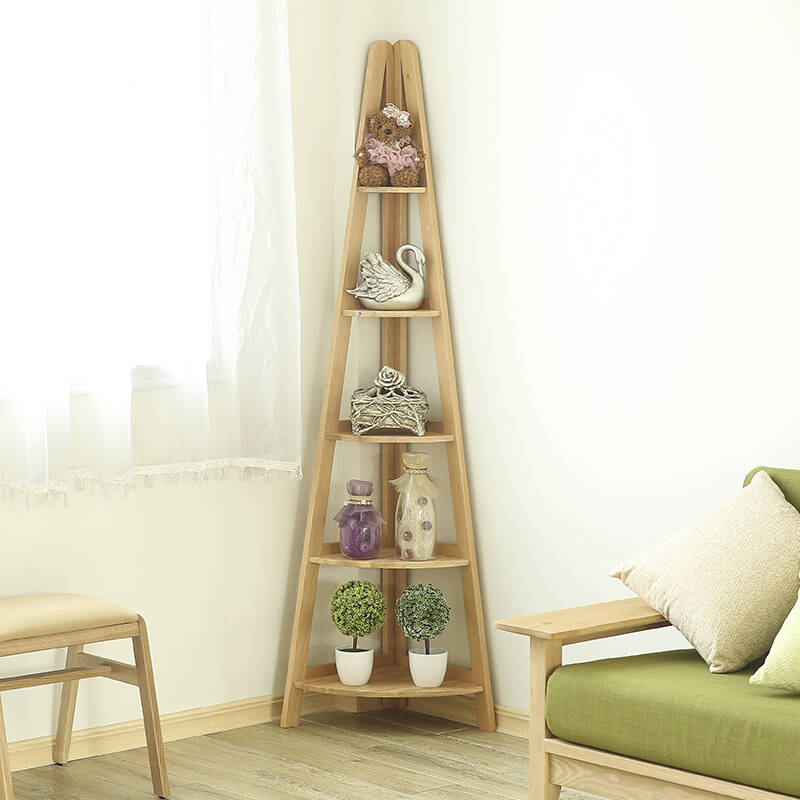 羽佰惠 实木家具榉木组合置物架/书架/花架/角落架/搁板架/调料架