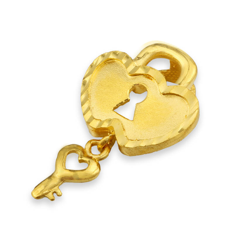多边金都 黄金足金 解开心锁吊坠 黄金吊坠 1.93g