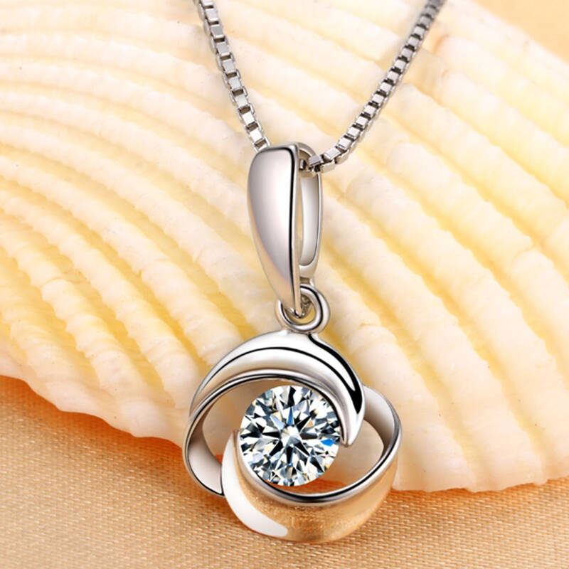 925纯银项链女款 时尚银饰品吊坠女首饰送女友情侣情人