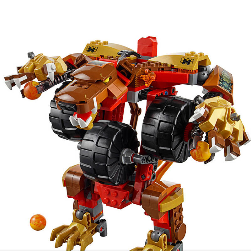 儿童益智拼装积木拼插玩具气功传奇系列 维克熊的变形机甲战熊70225