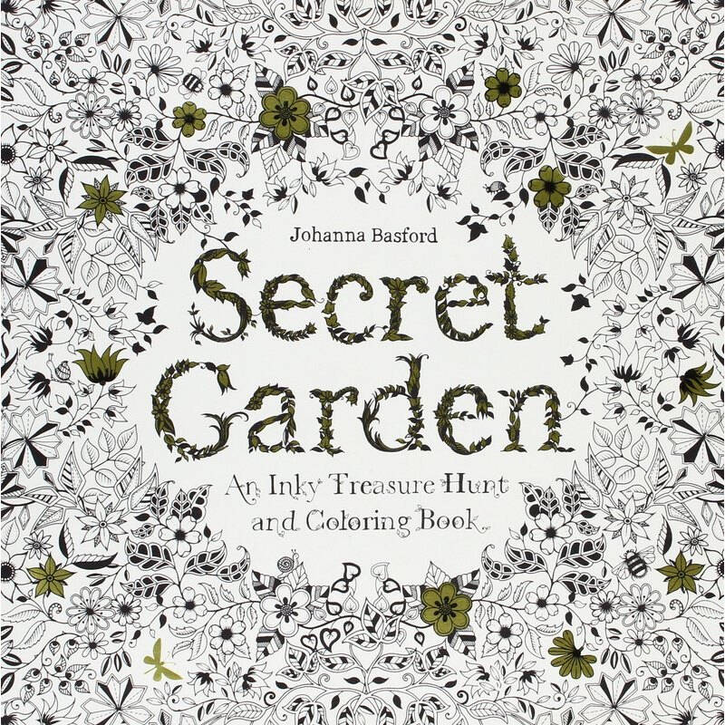 英文原版 secret garden 秘密花园 铅笔填色涂色书涂鸦填色书图画本