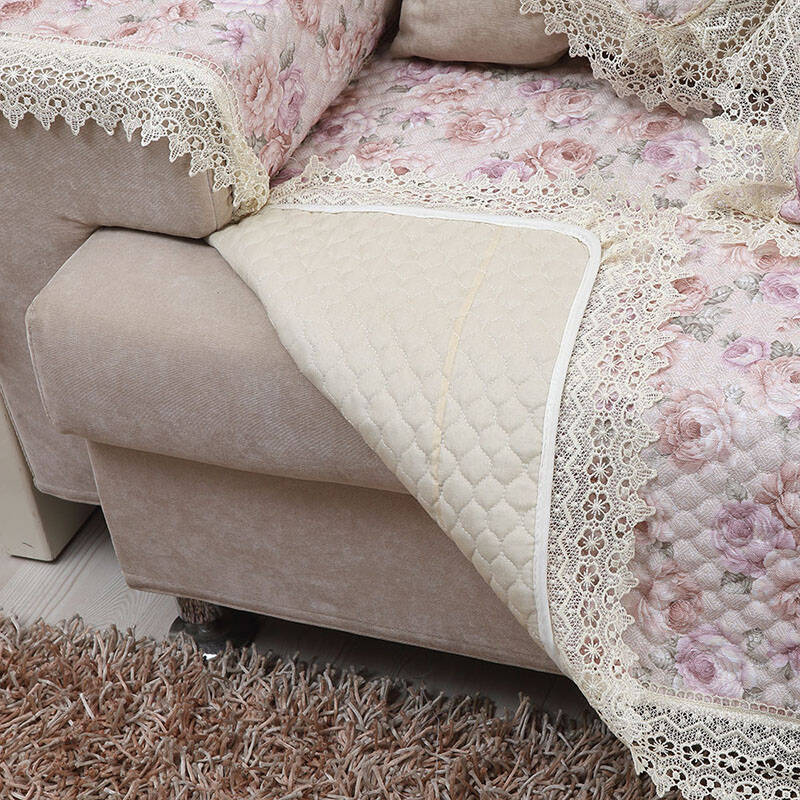 草色帘青仿亚麻沙发垫四季蕾丝时尚布艺沙发罩防滑沙发坐垫沙发巾套可