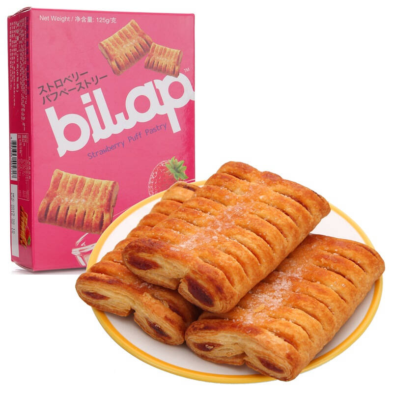 比纳草莓味千层酥糕点125g 京东自营