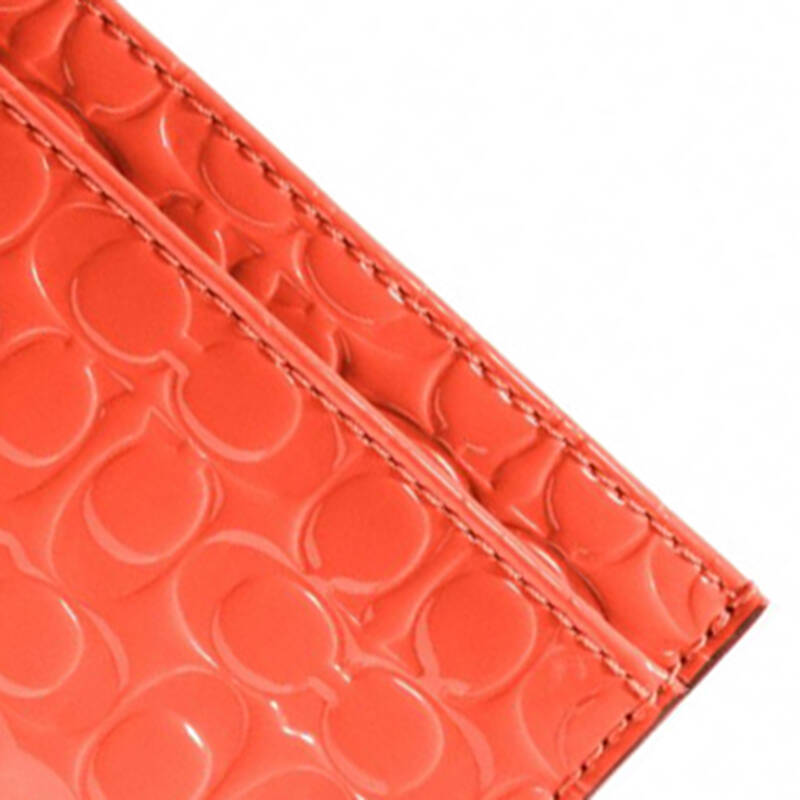 蔻驰(coach) 麦迪逊系列欧普艺术布配皮短款钱包 f62544赤橙色