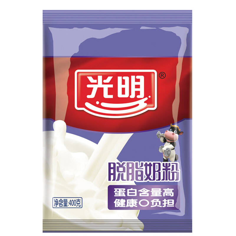 光明脱脂奶粉400g/袋 成人奶粉 全家营养奶粉 袋装