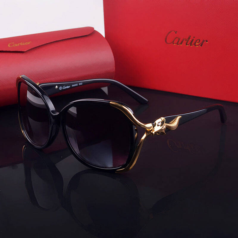 2014新款cartier卡地亚0133s豹子头太阳眼镜镶钻时尚女ca502偏光墨镜