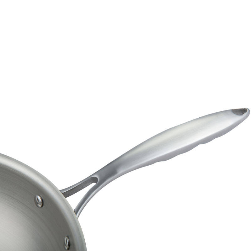 威捷朗 无油烟炒菜锅 无涂层不锈钢电磁炉不粘炒锅 有耳 32cm