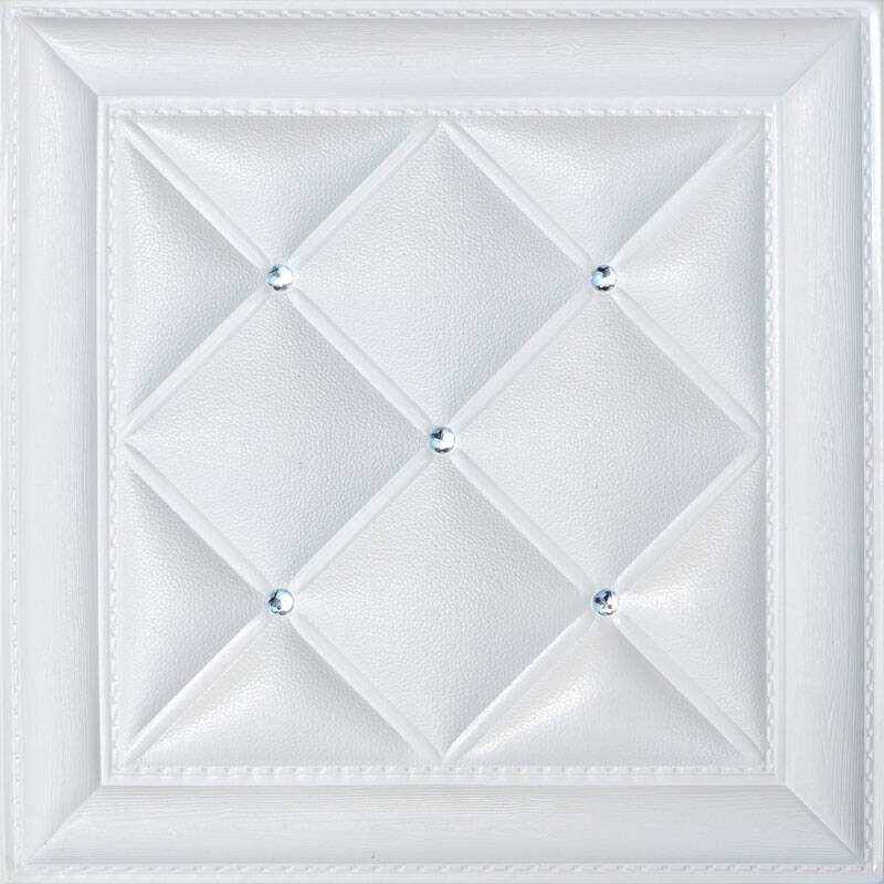 皮雕软包背景墙 床头软包背景墙 皮雕软包定制创意背景墙装饰 天使白