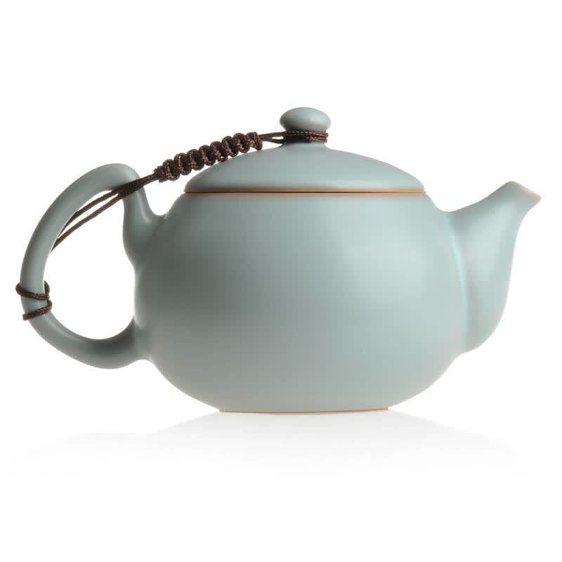 恒福正品 东道汝窑经典器型 功夫茶具 天青开片 坐禅茶壶 包邮