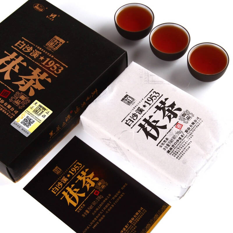 【京東超市】白沙溪 茶葉 安化黑茶 御品茯磚茯茶金花茯磚茶 318g