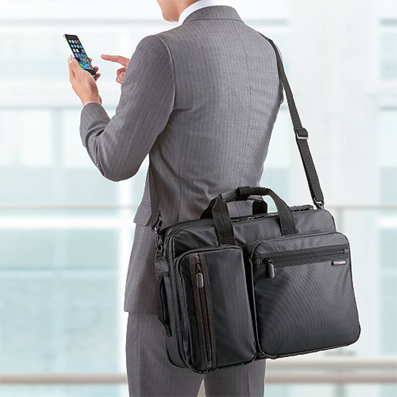 00 降价通知 日本商务笔记本电脑包,单肩 双肩 斜挎 3种背法,出差通勤