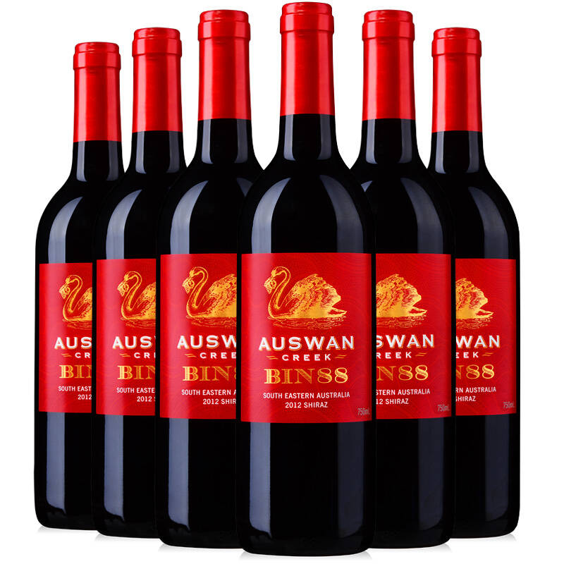 澳洲天鹅庄bin88红葡萄酒 澳大利亚东南澳产区原瓶进口750ml 六支装
