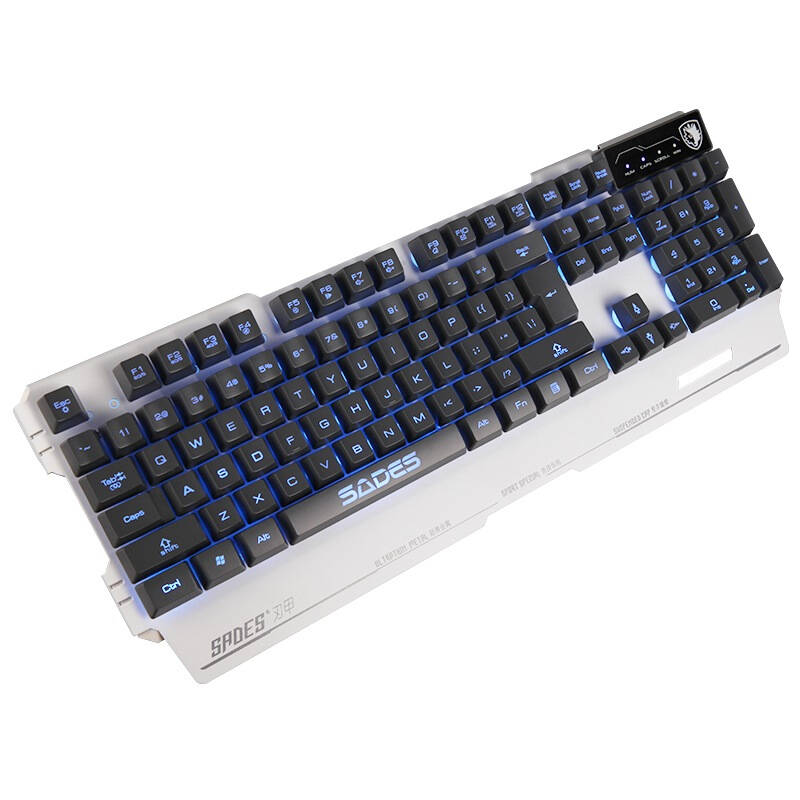 赛德斯sades 刃甲 背光悬浮无声静音有线金属游戏键盘机械手感lol