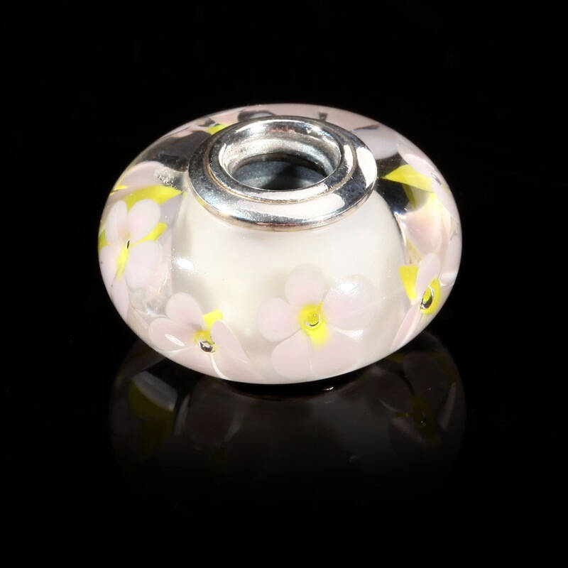 pandora 潘多拉 白色雏菊花琉璃珠 791623