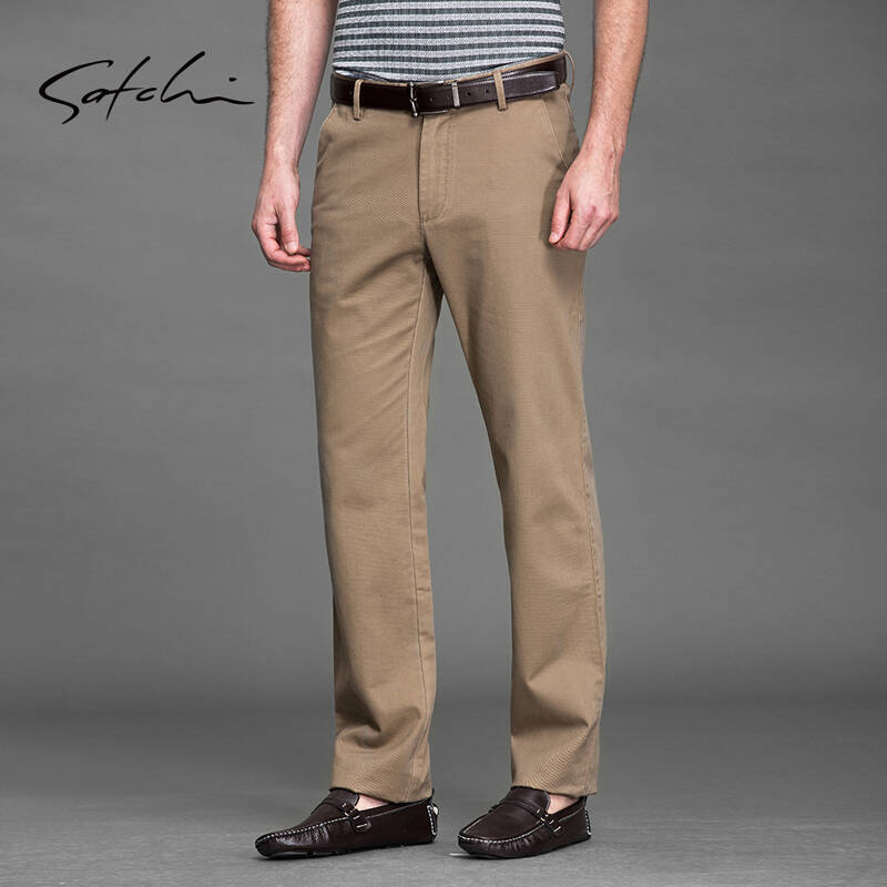 satchi/沙驰男装 休闲裤男 男士商务休闲裤男裤直筒长裤813631036 057