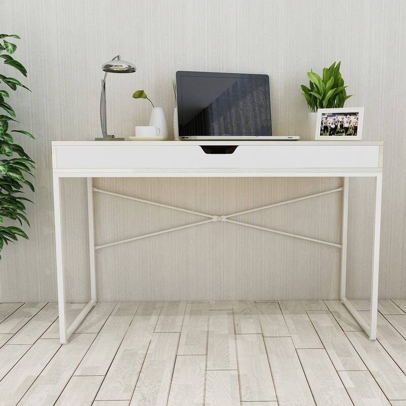 hmjia z-c-01w 简易办公桌写字台电脑桌台式桌家用书桌带抽屉学生桌暖