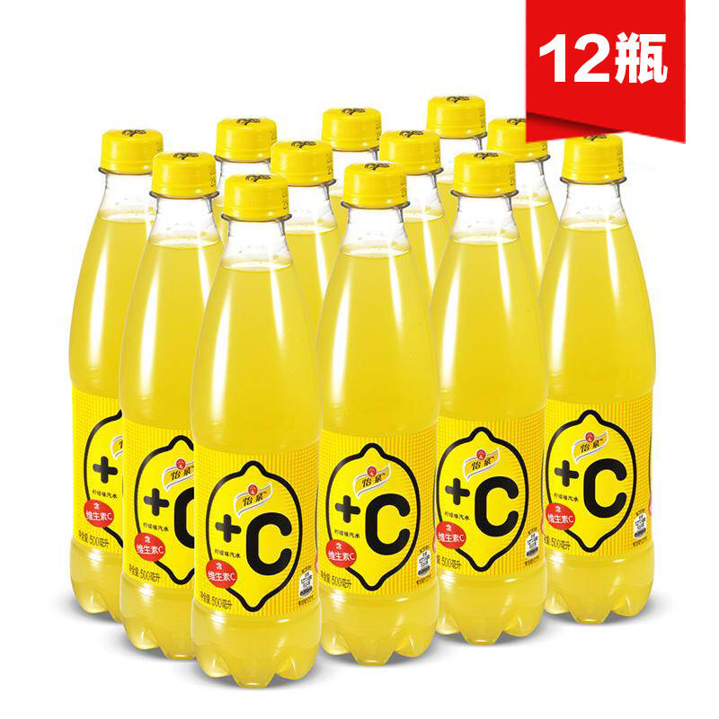 怡泉 c柠檬味汽水500mlx12瓶/箱 碳酸饮料 可口可乐公司出品