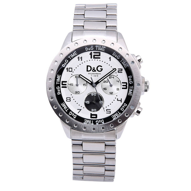 杜嘉班纳(d&g)男表时尚商务三眼动感计时钢带石英男士手表 dw0191