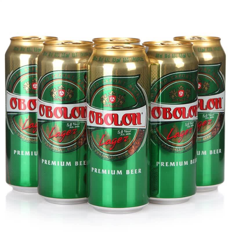 乌克兰 奥伯龙(obolon)窖藏啤酒500ml*6听 自营