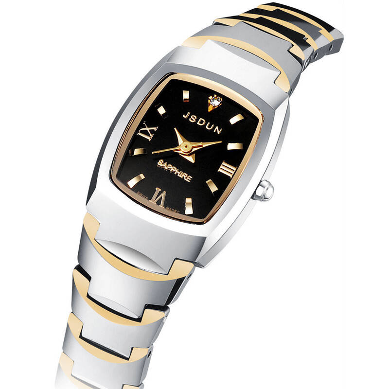 金仕盾(jsdun)情侣手表一对 石英表钨钢表情侣表对表 男士女士手表
