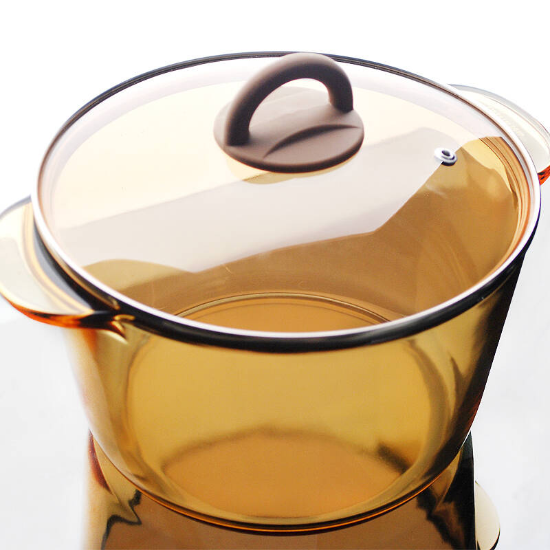 法国弓箭乐美雅luminarc琥珀色 透明玻璃锅 汤锅 耐热直火锅