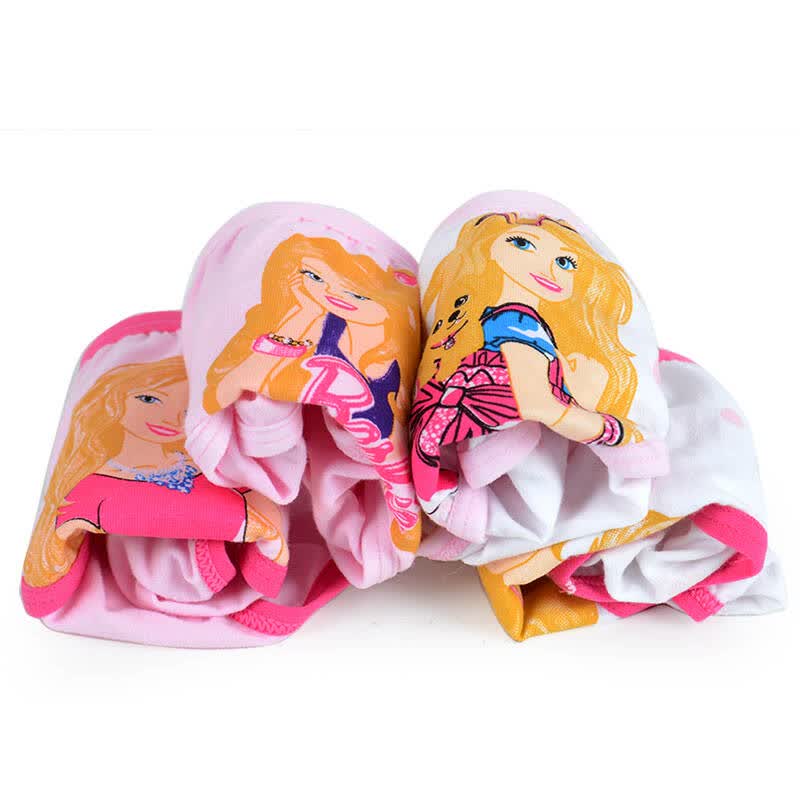 芭比(barbie)儿童内裤女童纯棉女孩短裤全棉四条装 sb9181 混色 120