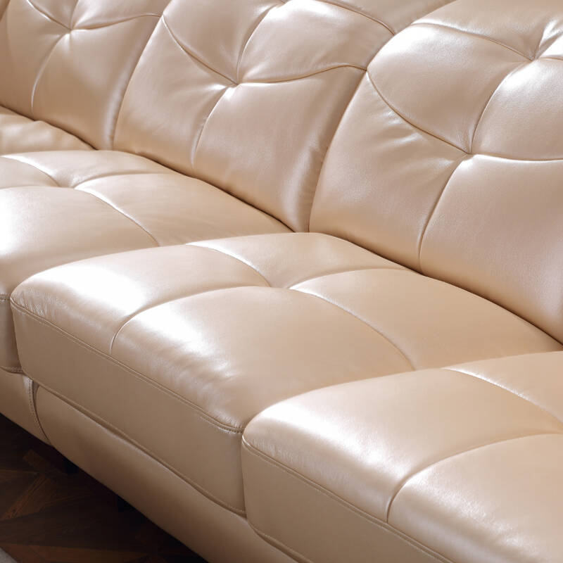 乐佳居沙发皮沙发现代客厅组合贵妃位沙发 卡其色 单人位 右贵妃 双人