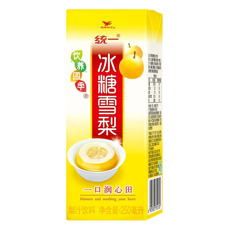 统一 冰糖雪梨(梨汁饮料) 250ml*24盒/箱 整箱装