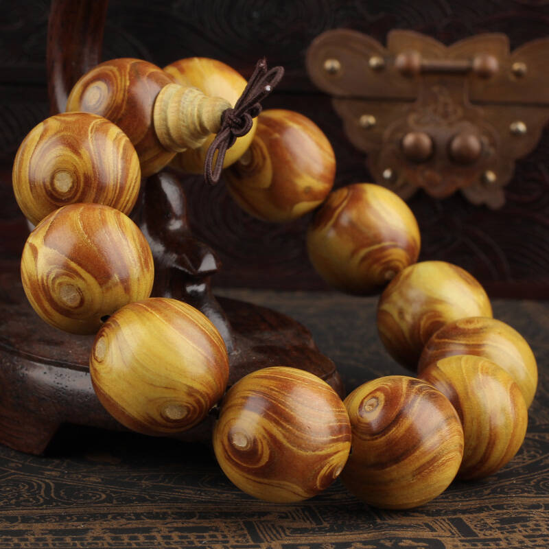 奇玩尚品 黄栌木手串 颗颗对眼鬼脸 20mm男款佛珠