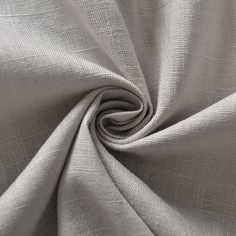素色加厚竹节亚麻 棉麻布料 裤子短裙面料 纯色亚麻夏季厚麻布 浅灰4