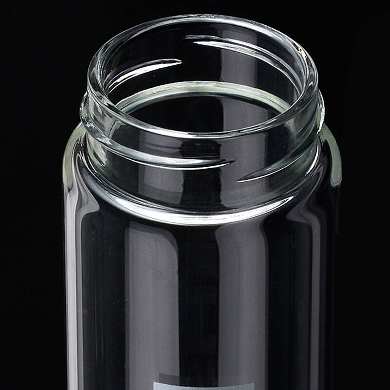 邦达时尚玻璃杯 创意透明便携水杯 蓝色 400ml