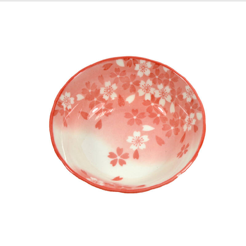 日本sunwin 日式粉色樱花碗 陶瓷小碗 小碟调味碗碟 寿司碗碟 料理