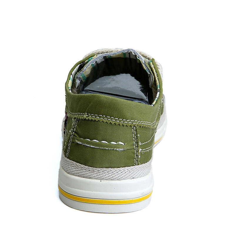 鞋2015春秋季款牛仔帆布鞋百搭时尚帆船鞋户外休闲鞋男 km8008军绿色