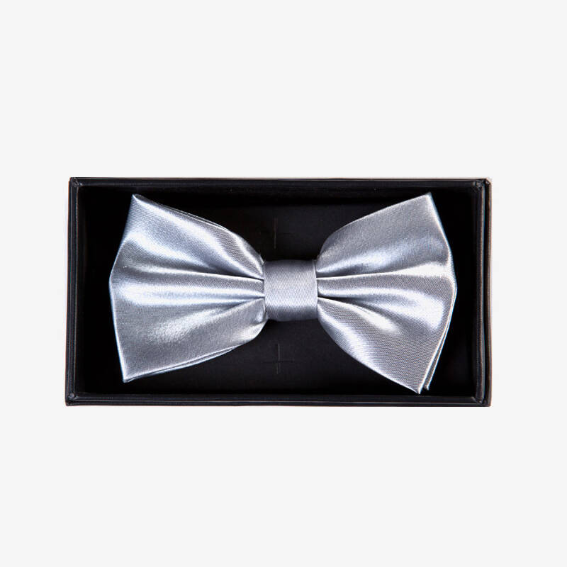 英伦蝴蝶结领结男正装结婚新郎领结男士韩版伴郎晚会男款领结 银色