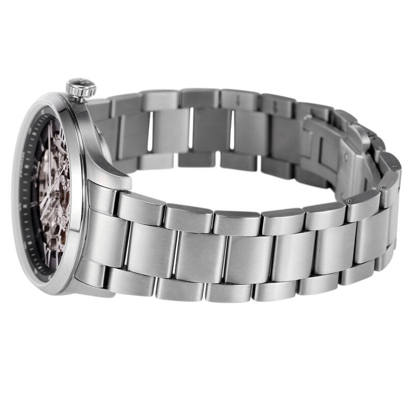 尼维达(nivada)复古钛钢全镂空机械表皮带钢带表男士手表 gm6102