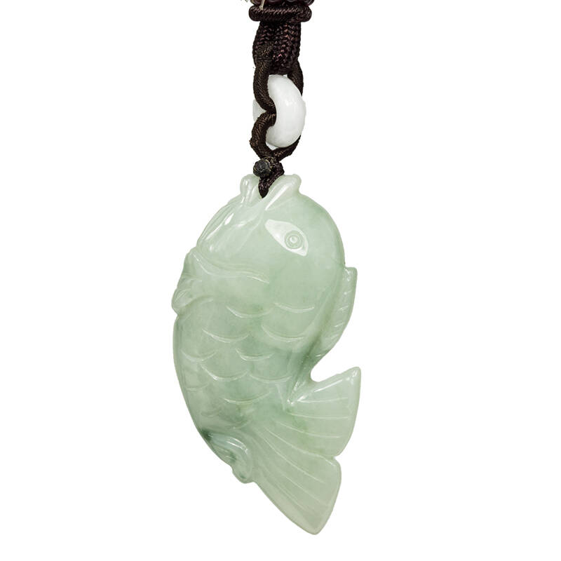 淘玉 翡翠鱼项坠 鱼挂件 玉鱼招财平安 年年有余如鱼得水br3