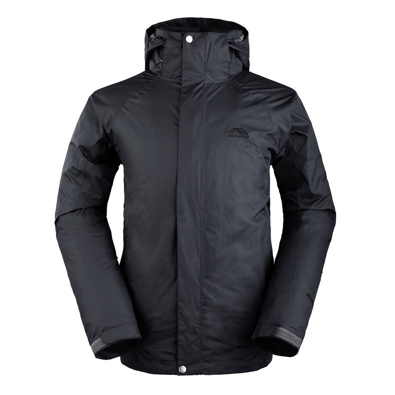 kolumb哥仑步户外情侣款男女两层压胶防风防雨冲锋衣哥伦布 男-黑色