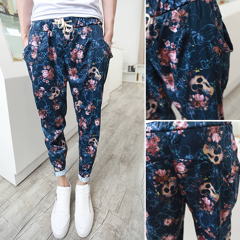 货到付款 格蓝凯2014新款 男士休闲裤 男裤子 韩版修身花裤 小脚裤男