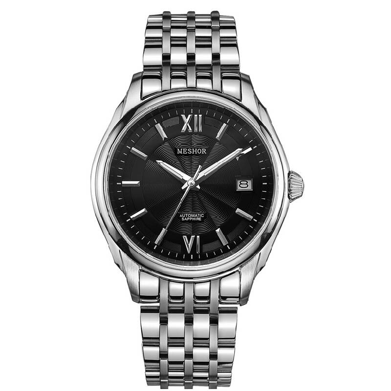 名梭(meshor) 典雅男士全自动机械表 瑞士蓝宝石玻璃商务高端手表