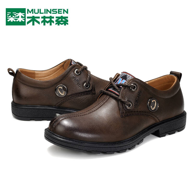 木林森男士休闲鞋正品 商务皮鞋 休闲男鞋真皮低帮鞋流行男鞋子220323