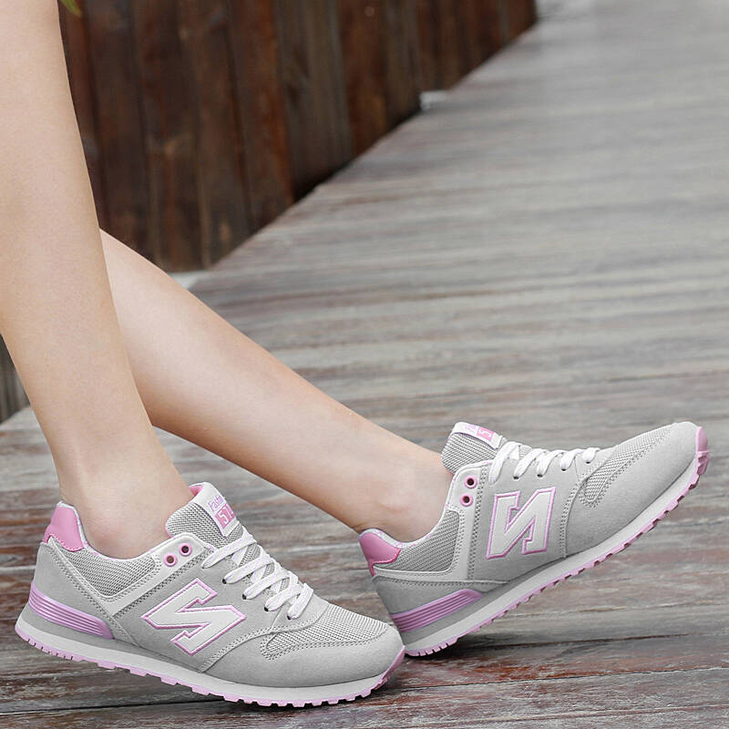 跑步鞋女鞋系列夏季网面透气 女运动鞋1574 灰色-女款 37 - 京东