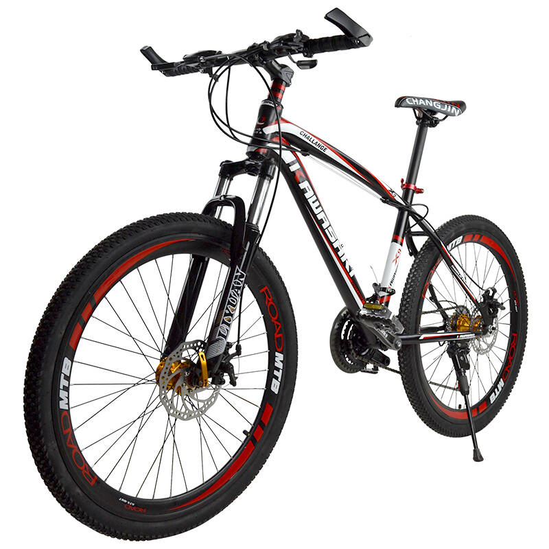 川崎山地车自行车21/24/27速双油碟刹男女学生自行车40刀圈一体轮26寸