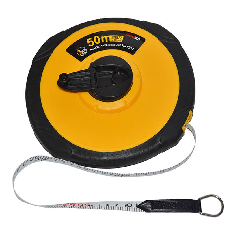 得力(deli)8217 50米皮卷尺 玻璃纤维不易断