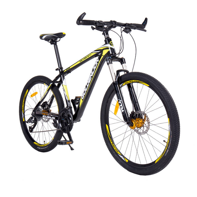 金狮铝合金山地车21/24/27速双油碟刹山地自行车变速学生单车 (疾风