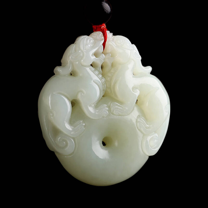 坤皓 吊坠dz088 和田玉貔貅平安扣吊坠 京东自营