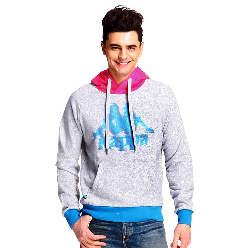 kappa卡帕背靠背 男装卫衣针织套头帽衫 k0112mt04 灰色-108 m